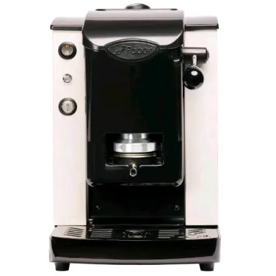 Faber Slot Plast Lite Macchina Caffe a Cialde 500W Serbatoio 1.3 l Pressacialde in Ottone Porta Cialda Estraibile Bianco Nero