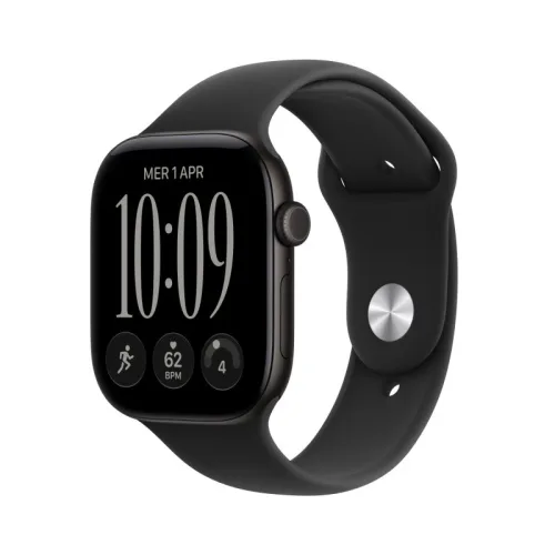 Apple Watch Series 12 2026 GPS + Cellular 5G Cassa 46mm in Alluminio Nero con Cinturino Sport Nero M/L