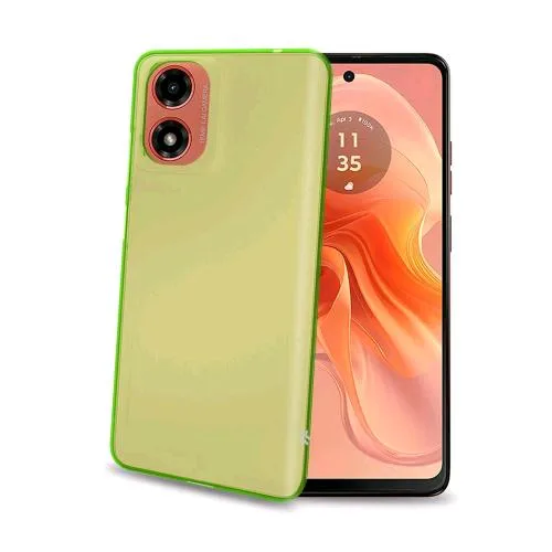 Celly Motorola E14/ G24/ G04/ G04S Cover in Morbido Tpu Verde Trasparente