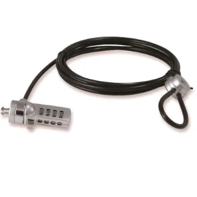 Conceptronic Cavo Diametro 0.4 cm con Lucchetto a Combinazione per Notebook con Due Chiavi 1.8 m