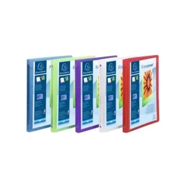 Exacompta Kreacover Raccoglitori 4 Anelli da 30 mm in PP CM 26.8X32X4 A4 Maxi Bianco + Nero