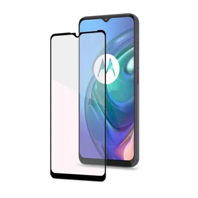 Celly Motorola Moto G10/Moto G20/Moto G30 Full Glass Proteggi Schermo in Vetro Temperato 9H Trasparente Nero