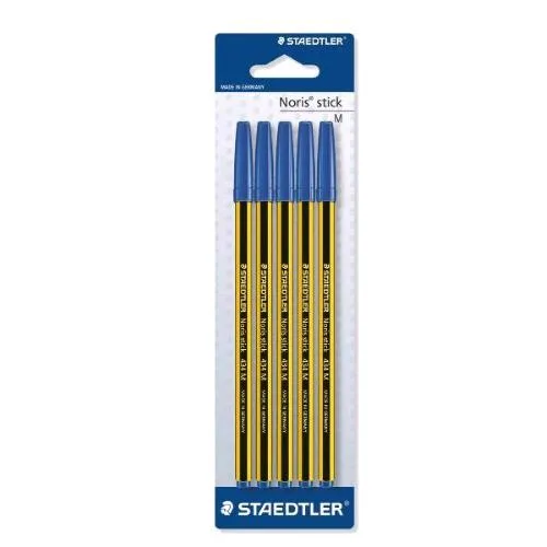 Staedtler Noris Stick Penna Sfera Punta M Inchiostro Blu Conf 5 Pz.