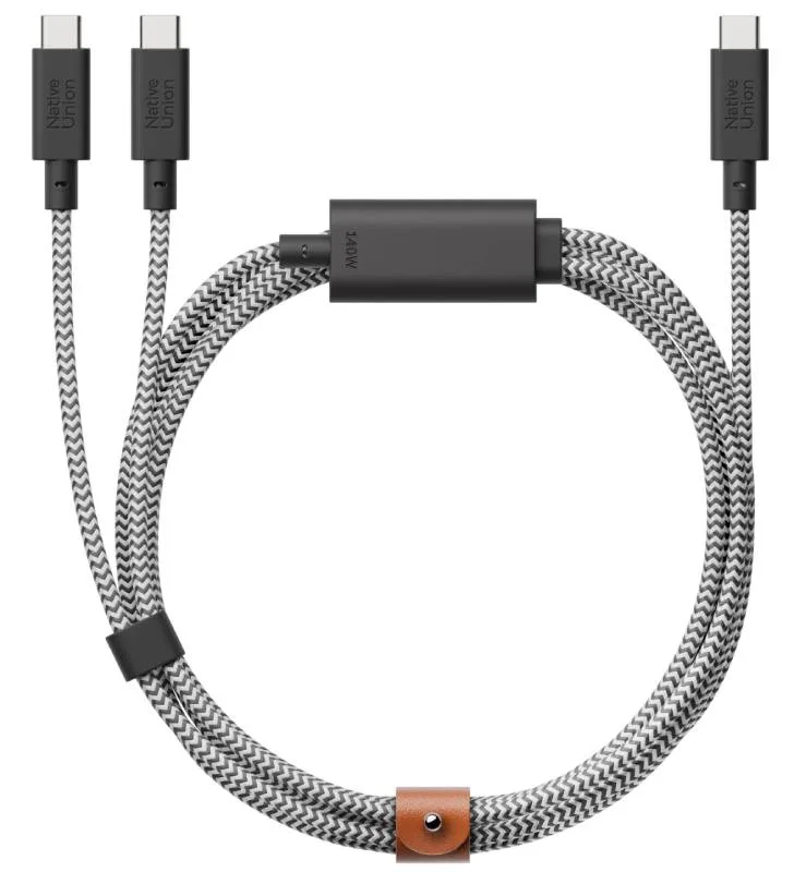 CAVO BELT USB-C TO 2 USB-C-2M ZEBRA 140W - ZEBRA