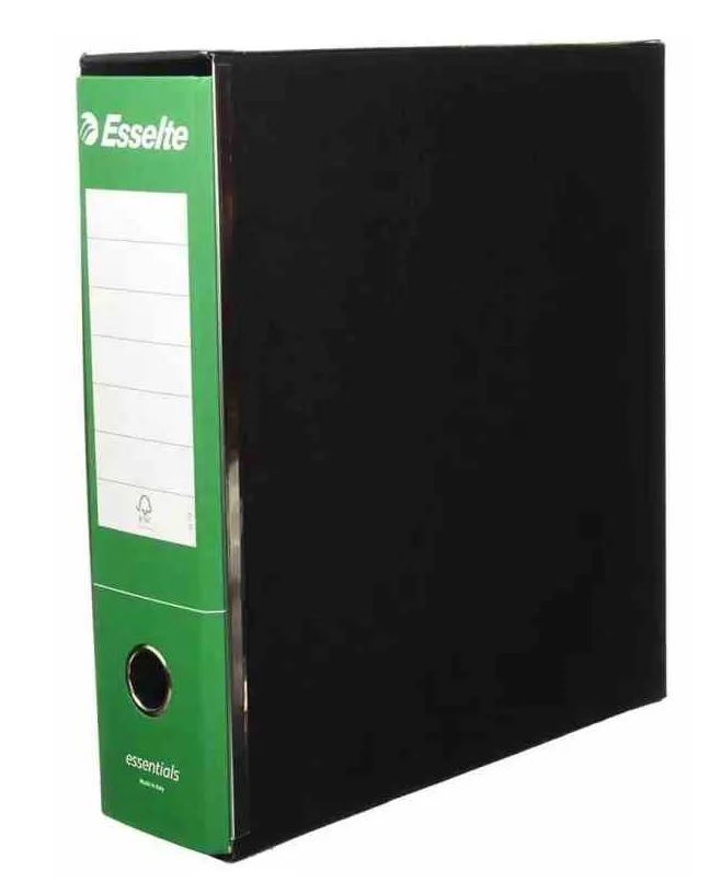 Esselte Essential G75 Registratore Formato Protocollo 230X300X80 mm Col. Verde Conf 6 Pz.