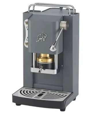 Faber Pro Essential 3.0 Macchina per Caffe' Espresso Manuale a Cialde Ese 44mm 500 W Tanica 1 l in Vetro Portacialda Estraibile e Pressacialda in Ottone Regolabile (Gray Daytona, Cromo)