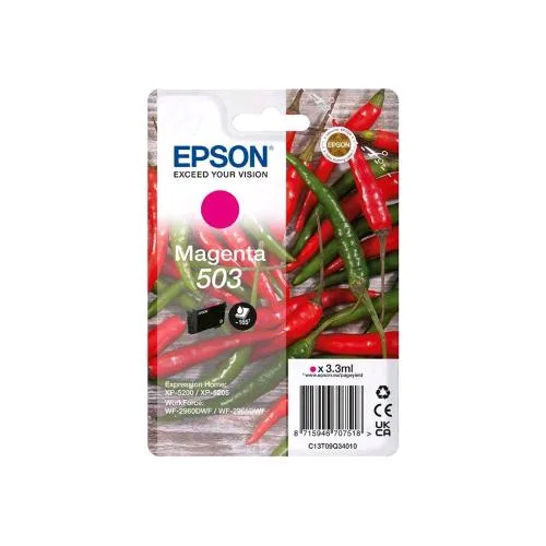Epson 503 CARTUCCIA INK MAGENTA 3.3 ML PER Expression Home XP-5200, XP-5205; WorkForce WF-2960DWF, WF-2965DWF 165 PAGINE BLISTER CON ALLARME