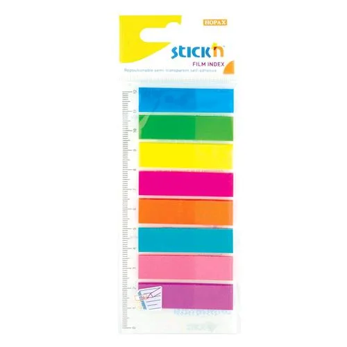 NIJI Segnapagina 25 Stick per 8 Colori Assortiti + Righello