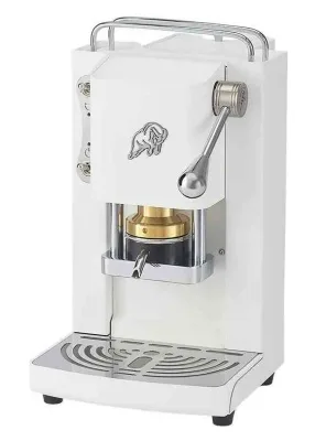 Faber Pro Essential 3.0 Macchina per Caffe' Espresso Manuale a Cialde Ese 44mm 500 W Tanica 1 l in Vetro Portacialda Estraibile e Pressacialda in Ottone Regolabile (White, Cromo)