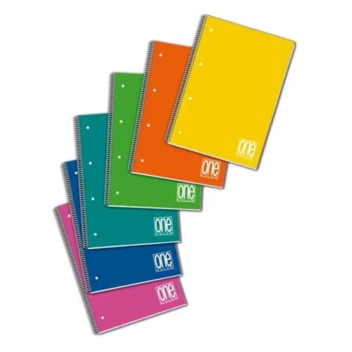 Blasetti One Color Quaderno A5 80 g Righe 1R con Fori Copertina in PPL 80 Fogli Conf 6 Pz.
