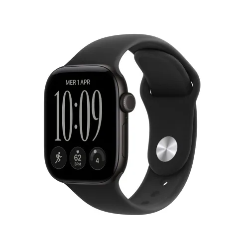 Apple Watch Series 12 2026 GPS Cassa 42mm in Alluminio Nero con Cinturino Sport Nero S/M