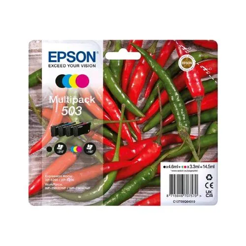 Epson 503 Multipack Cartuccia Inchiostro Confezione da 4 Nero-Giallo-Ciano-Magenta per Expression Home XP-5200, WF-2960DWF, WF-2965DWF