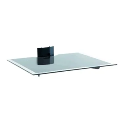 Itb Solution AMER035490 Mensola a Muro in Vetro con Passacavi Verniciabile per Lettori DVD Peso Max 5kg Colore Bianco