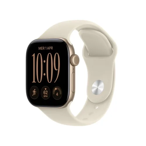 Apple Watch Series 12 2026 GPS Cassa 42mm in Alluminio Oro Chiaro con Cinturino Sport Sabbia S/M