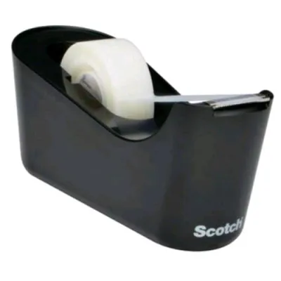 3M Scotch Dispenser da Tavolo C18 19X33 mm + 1 Rotolo di Nastro Adesivo 19MMX33MT Nero