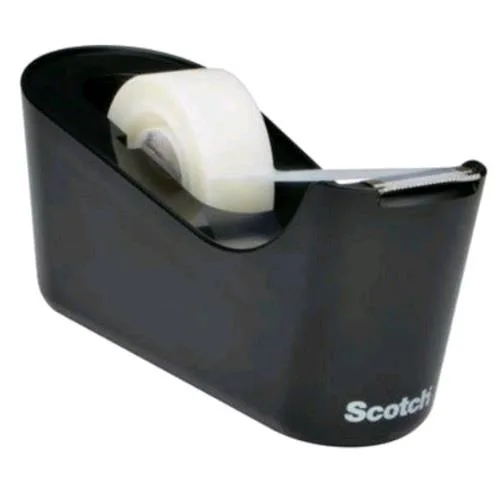 3M Scotch Dispenser da Tavolo C18 19X33 mm + 1 Rotolo di Nastro Adesivo 19MMX33MT Nero