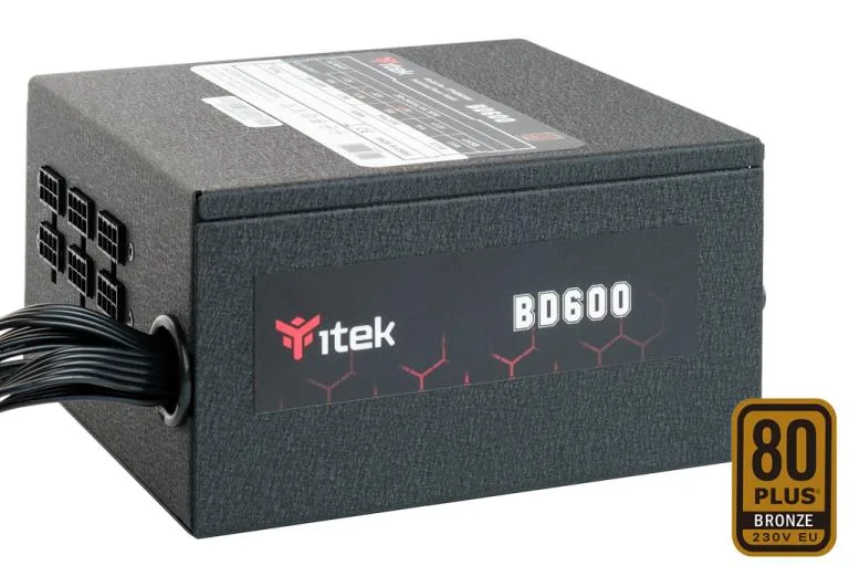 ITEK BD600 Alimentatore ATX 600W 230V Certificazione 80 Plus Bronze Raffreddamento Attivo