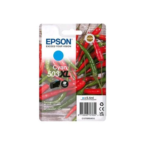 Epson 503 XL CARTUCCIA INK CIANO 6.4 ML BLISTER CON ALLARME per EPL 5200; RIP Station 5200; WorkForce WF-2960