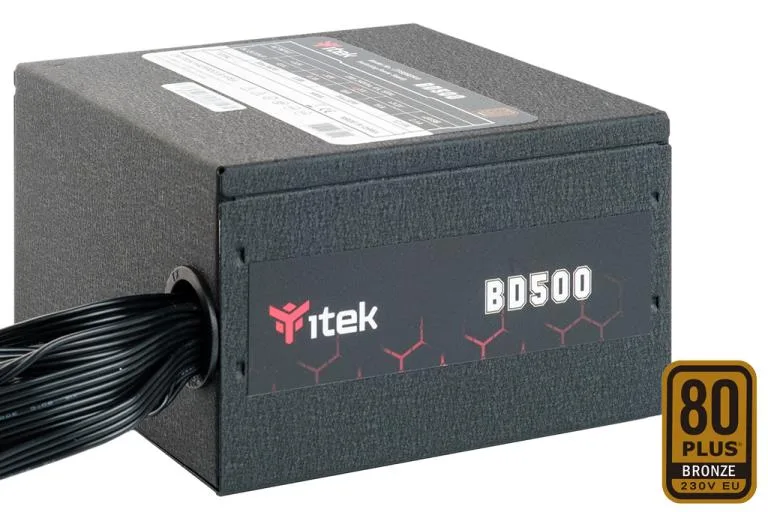 ITEK BD500 Alimentatore ATX 500W 230V Certificazione 80 Plus Bronze Raffreddamento Attivo