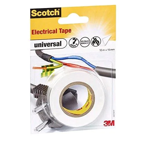 3M Scotch Electrical Tape Nastro Isolante in PVC 15MMX10M Colore Bianco