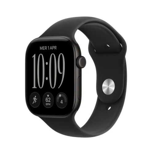 Apple Watch Series 12 2026 GPS Cassa 46mm in Alluminio Nero con Cinturino Sport Nero S/M