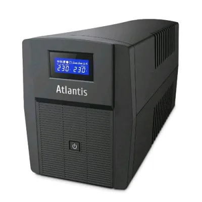 Atlantis Land Atlantis A03-HP1503 Gruppo di Continuita' Onda Sinusoidale Pura 1200VA 720W Line Interactive Display LCD Porta USB-Hid 3 Uscite Iec + 2 Prese Schuko + Cavo Alimentazione Protezione RJ45 Black