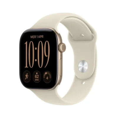 Apple Watch Series 12 2026 GPS Cassa 46mm in Alluminio Oro Chiaro con Cinturino Sport Sabbia S/M