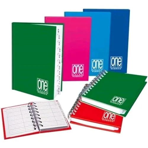Blasetti One Color Rubrica Telefonica Cartonata Spiralata 148X210 mm A5 48 Fogli 70 g Col. Assortiti Conf 6 Pz.