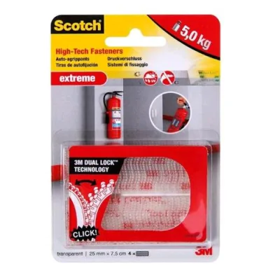 3M Scotch Extreme Nastro Biadesivo 25 mm x 7.5 m Trasparente Conf 2 Pz.