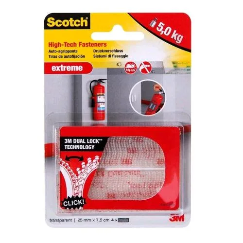 3M Scotch Extreme Nastro Biadesivo 25 mm x 7.5 m Trasparente Conf 2 Pz.