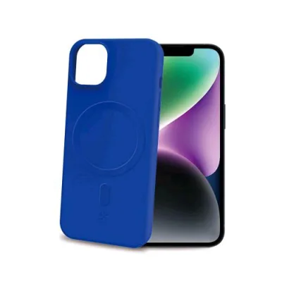 Celly Apple iPHONE 15 Cover in Morbido Tpu Finitura Soft Touch Comaptibile Magsafe Blu