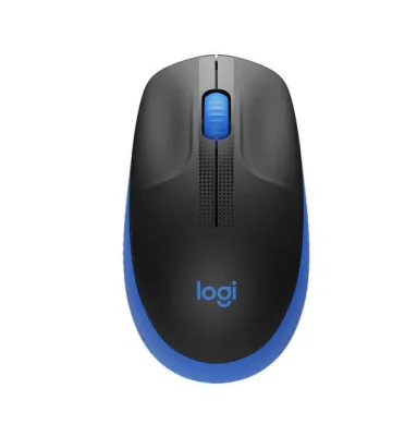 Logitech M190 Full Mouse Wireless Design Ricurvo Ambidestro Ricevitore USB Nero Blu