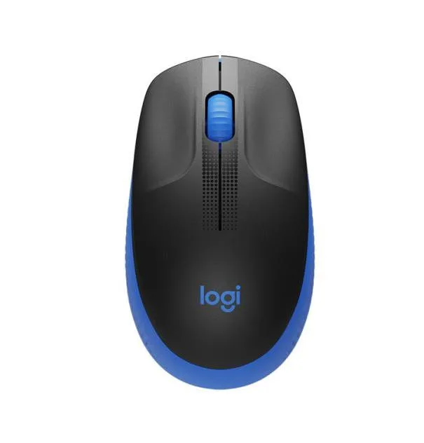 Logitech M190 Full Mouse Wireless Design Ricurvo Ambidestro Ricevitore USB Nero Blu