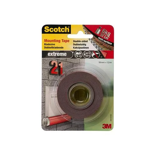 3M Scotch Extreme Nastro Biadesivo Extra Forte Grigio 19MMX1.5M