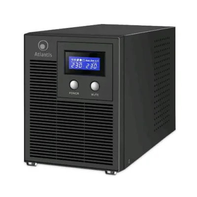 Atlantis Land Atlantis A03-HP3003P Gruppo di Continuita Onda Sinusoidale Pura 2000VA 1400W Line Interactive Display LCD Porta USB-Hid 6 Uscite Iec 2 Batterie 12V-9AH Porta Seriale RS232 Slot per Snmp Black