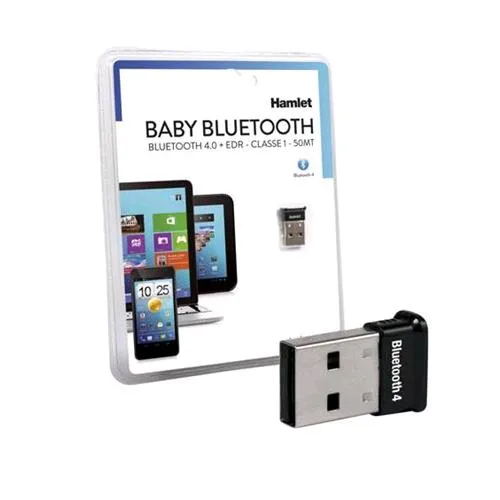 Hamlet XBTUS100BKK Micro Adattatore Bluetooth USB Classe 1-50 m Colore Nero