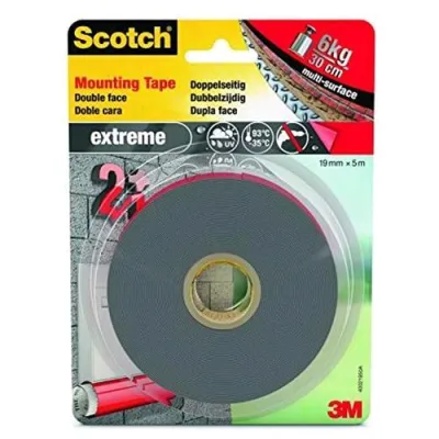 3M Scotch Extreme Nastro Biadesivo Extra Forte Grigio 19MMX5M