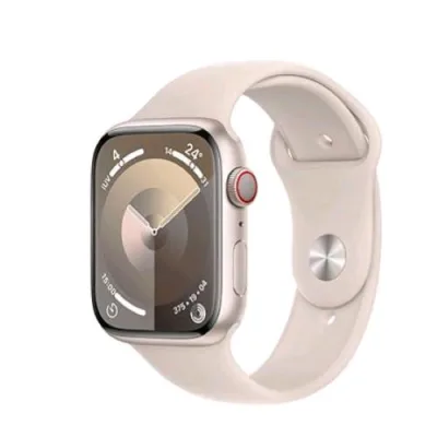 Apple Watch Series 9 GPS + Cellular 45mm Aluminium Case Starlight con Cinturino Sport Band Starlight M/L