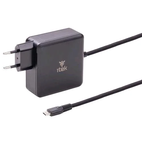 ITEK Caricabatterie da Rete Gan per Notebook PD 100 W USB-C Nero