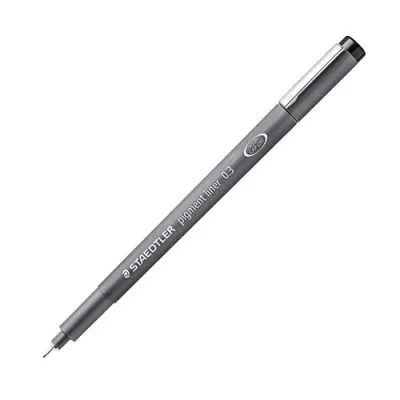 Staedtler Pigment Liner Penna Punta in Fibra 0.30 mm Nero Conf 10 Pz.