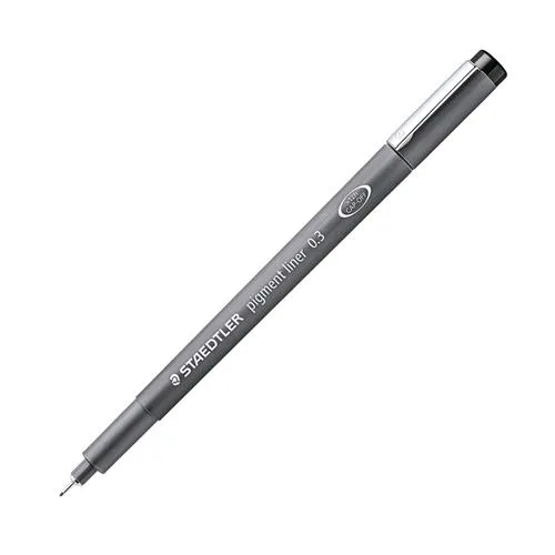 Staedtler Pigment Liner Penna Punta in Fibra 0.30 mm Nero Conf 10 Pz.