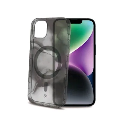 Celly Apple iPHONE 15 Cover in Tpu + Policarbonato Compatibile con Magsafe Nero Trasparente
