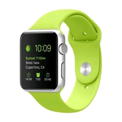 Apple Watch Sport Cassa 38mm Alluminio Silver Cinturino Green Garanzia Europa