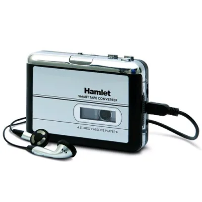 Hamlet Xdvdmag Smart Tape Converter Mangianastri Portatile Convertitore Audiocassette in MP3 in 3 Step Nero Bianco