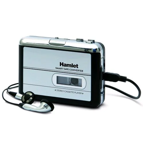 Hamlet Xdvdmag Smart Tape Converter Mangianastri Portatile Convertitore Audiocassette in MP3 in 3 Step Nero Bianco