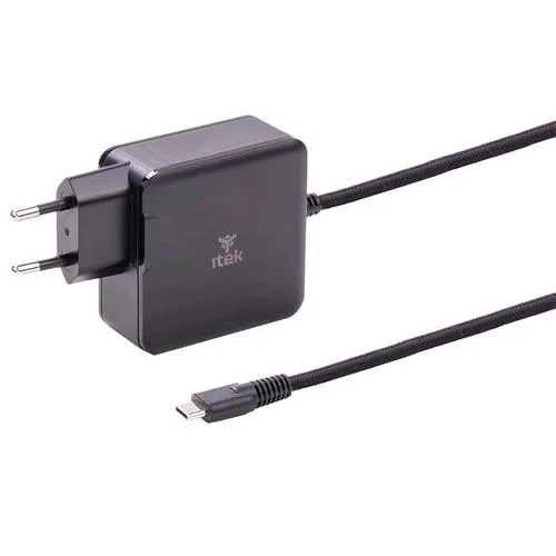 ITEK Caricabatterie da Rete Gan USB-C PD 65 W per Notebook - Smartphone Nero