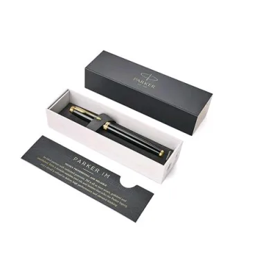 Parker Im Penna Roller Inchiostro Nero Punta Fine in Scatola Regalo Colore Nero/Gold