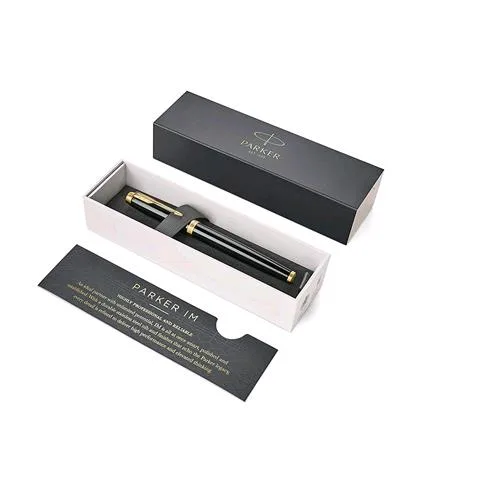 Parker Im Penna Roller Inchiostro Nero Punta Fine in Scatola Regalo Colore Nero/Gold