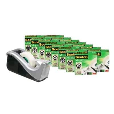 3M Scotch Magic 810 Nastro Adesivo 19MMX33M Conf. 16 Pz. con Dispenser