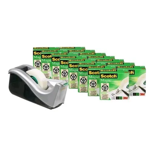3M Scotch Magic 810 Nastro Adesivo 19MMX33M Conf. 16 Pz. con Dispenser